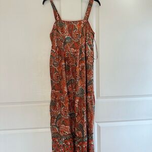 Universal Thread Rust Orange Paisley Maxi Dress